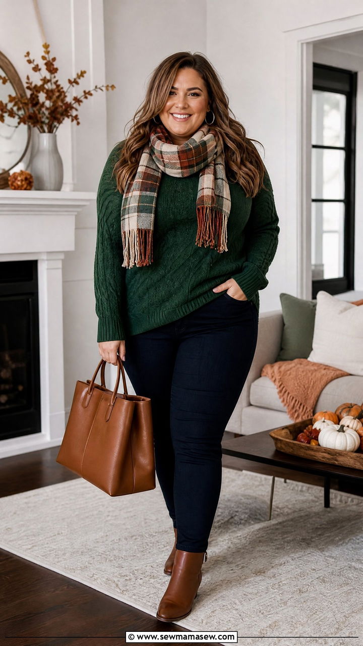 Plus Size Thanksgiving Casual Sweater Outfit - 20 plus size thanksgiving outfit ideas