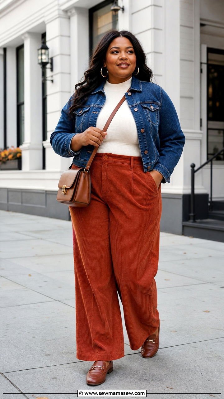 Plus Size Thanksgiving Corduroy Pants Outfit - 20 plus size thanksgiving outfit ideas casual