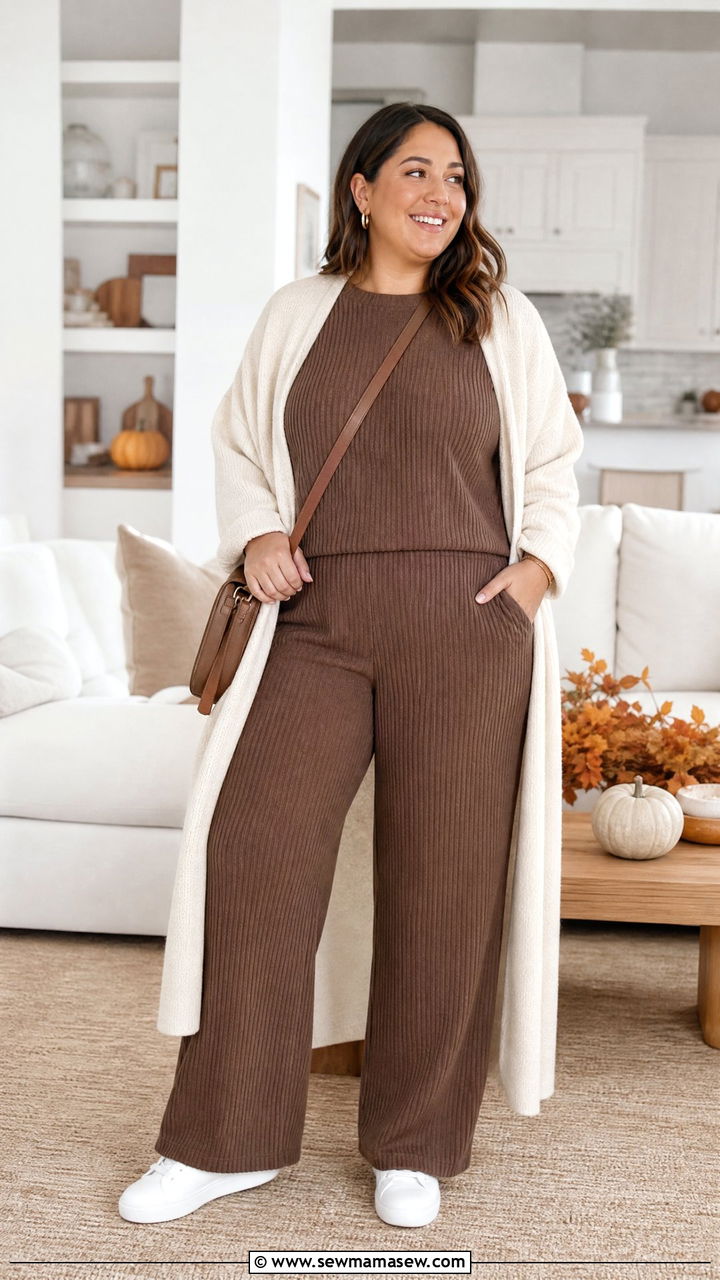 Plus Size Thanksgiving Matching Lounge Set Outfit - 20 plus size thanksgiving outfit ideas casual