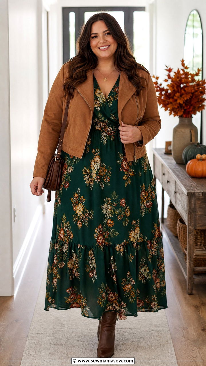 Plus Size Thanksgiving Maxi Dress Outfit - 20 plus size thanksgiving outfit ideas