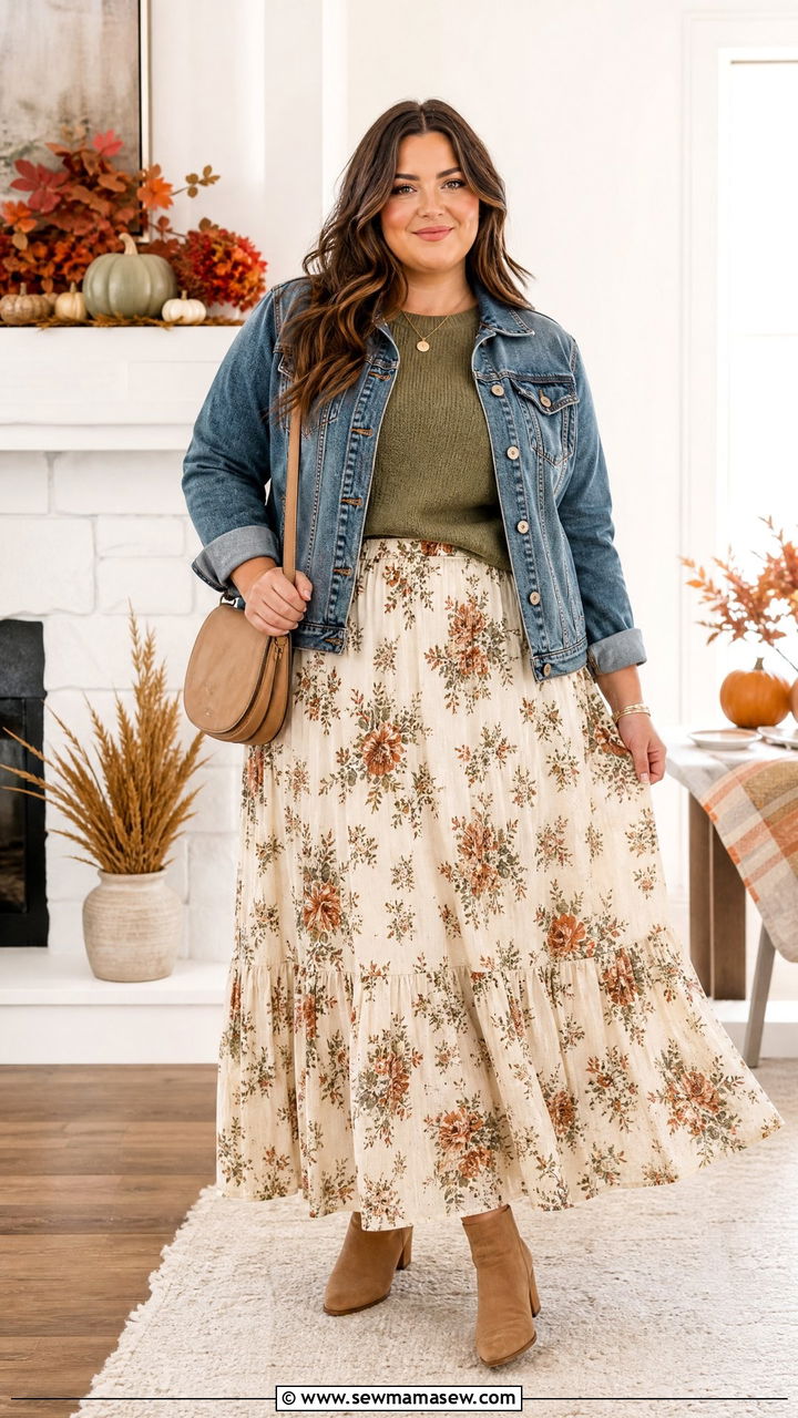 Plus Size Thanksgiving Maxi Skirt And Sweater Outfit - 20 plus size thanksgiving outfit ideas casual