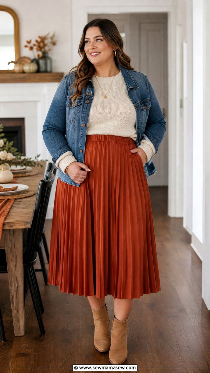 Plus Size Thanksgiving Sweater Skirt Outfit - 20 plus size thanksgiving outfit ideas casual