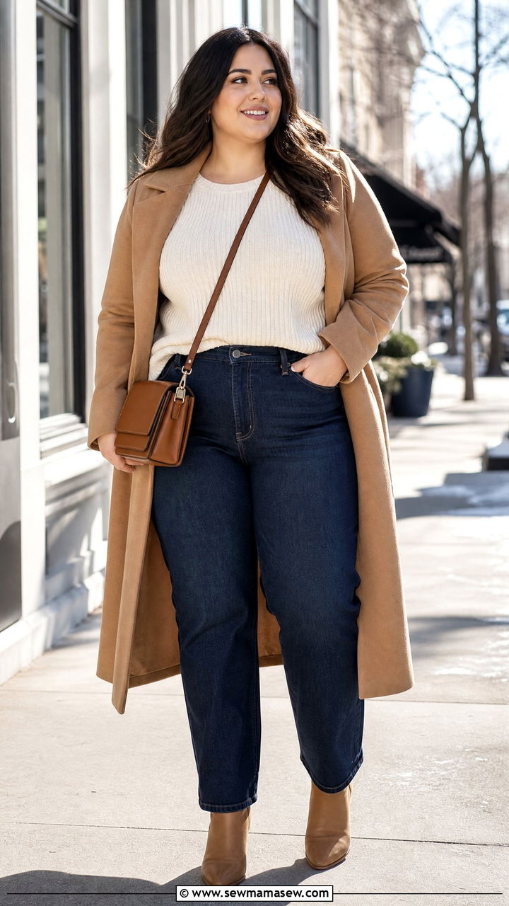 Plus Size Thermal Top With Straight Leg Jeans - 20 plus size thermal top outfit ideas