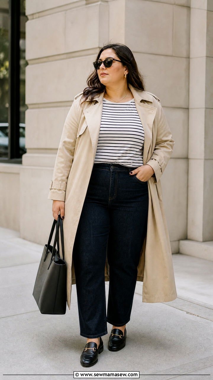 Plus Size Trench Coat Outfit - 20 plus size fall outfits