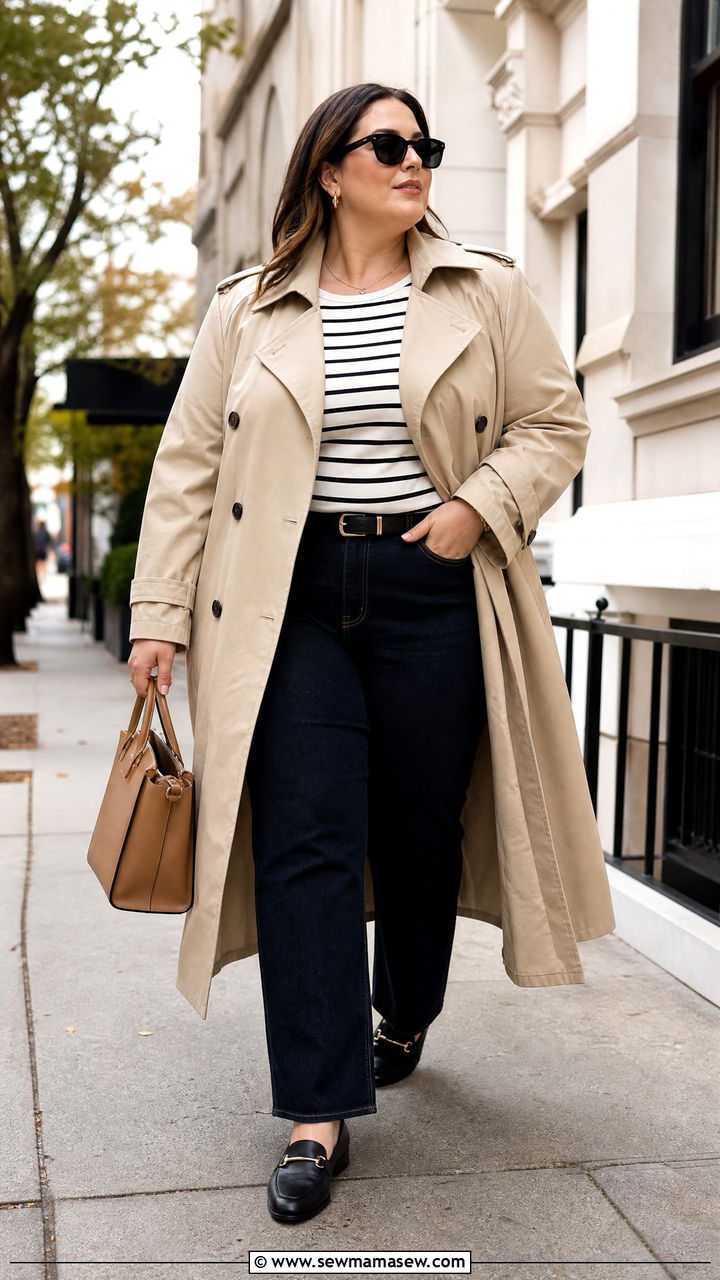 Plus Size Trench Coat Outfit - 20 plus size fall outfit ideas 2026