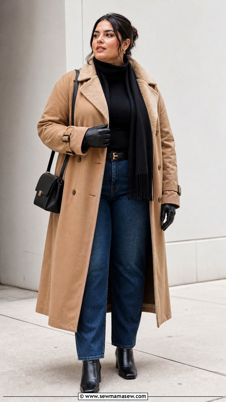 Plus Size Trench Coat Winter Outfit - 20 plus size cold weather outfit ideas