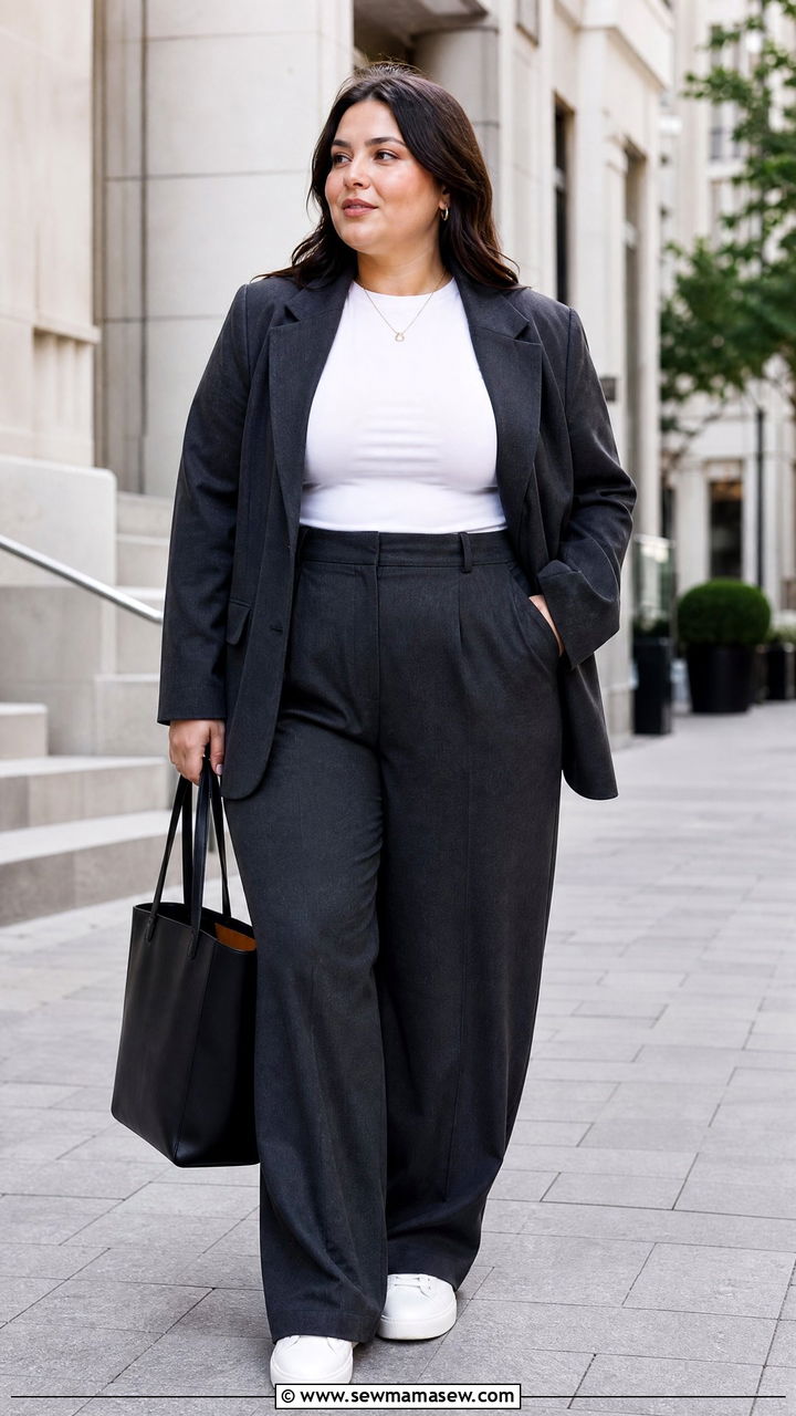 Plus Size Trousers And Blazer Outfit - 20 plus size trousers outfit ideas
