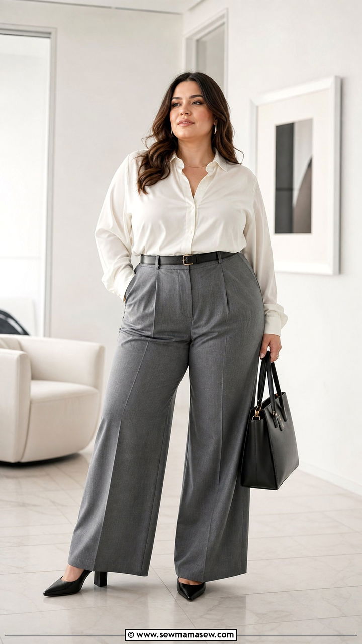 Plus Size Trousers And Blouse With Heels - 20 plus size outfit ideas with heels