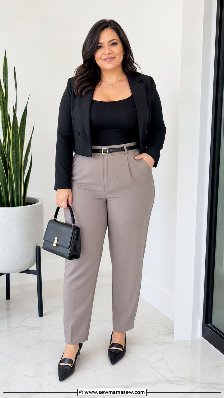 Plus Size Trousers And Bodysuit Outfit - 20 plus size outfits for short height
