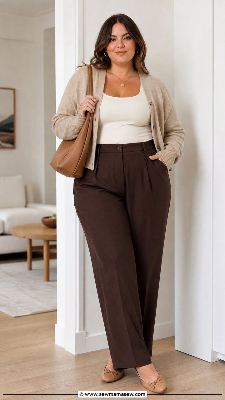 Plus Size Trousers And Cardigan Outfit - 20 plus size trousers outfit ideas