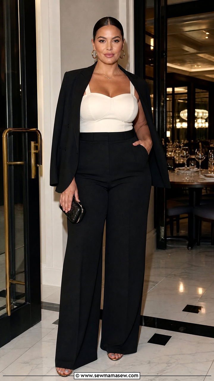 Plus Size Trousers And Corset Top Outfit - 20 plus size date night outfit ideas