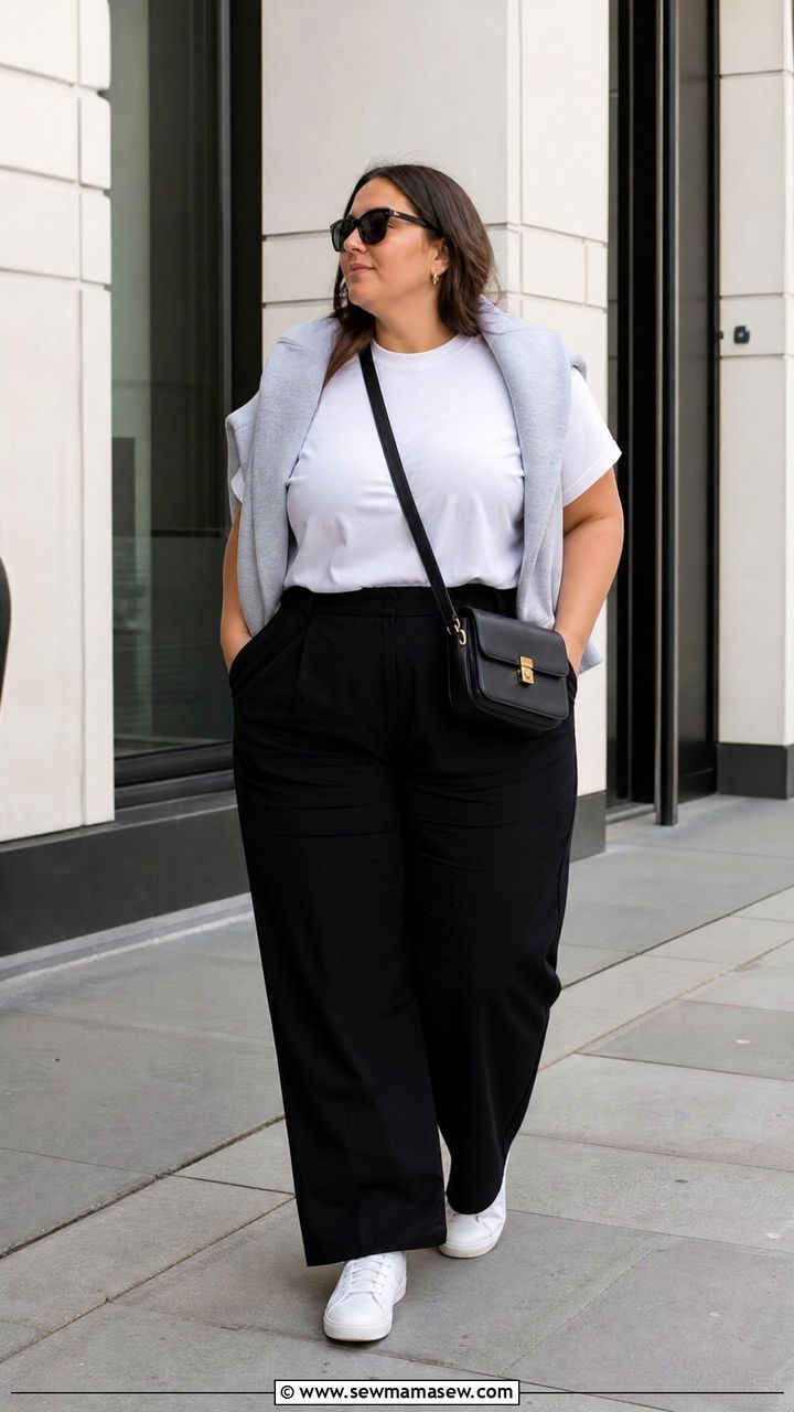 Plus Size Trousers And Sneakers Outfit - 20 plus size trousers outfit ideas