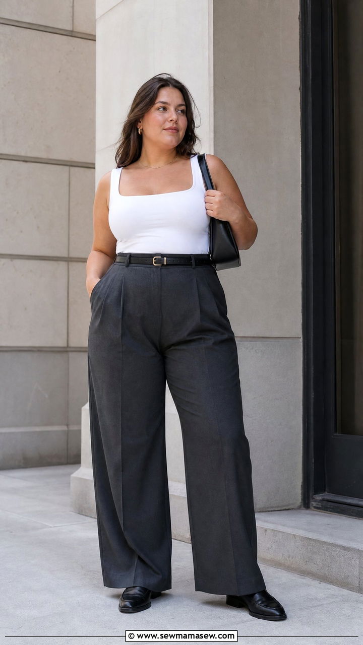 Plus Size Trousers And Tank Outfit - 20 plus size outfits for young women