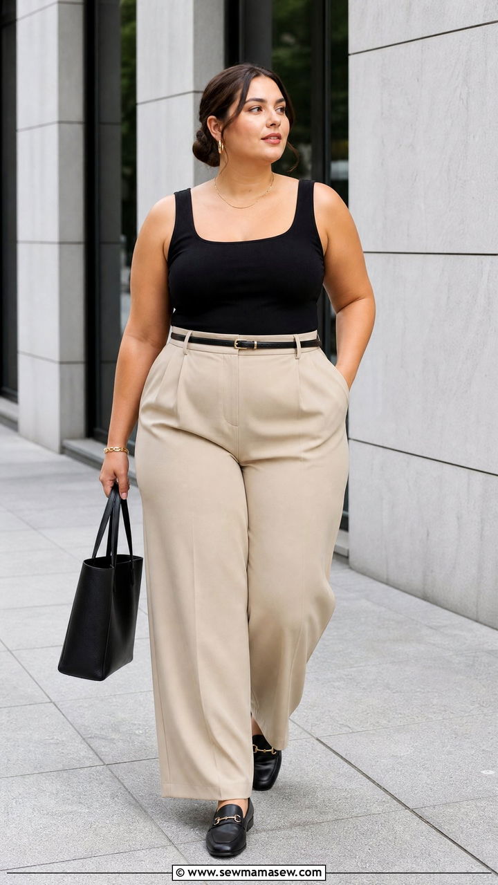 Plus Size Trousers And Tank Outfit - 20 plus size outfits for women in their 20s