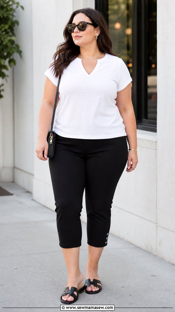Plus Size Tube Top With Capri Pants - 20 plus size summer tube top outfit ideas