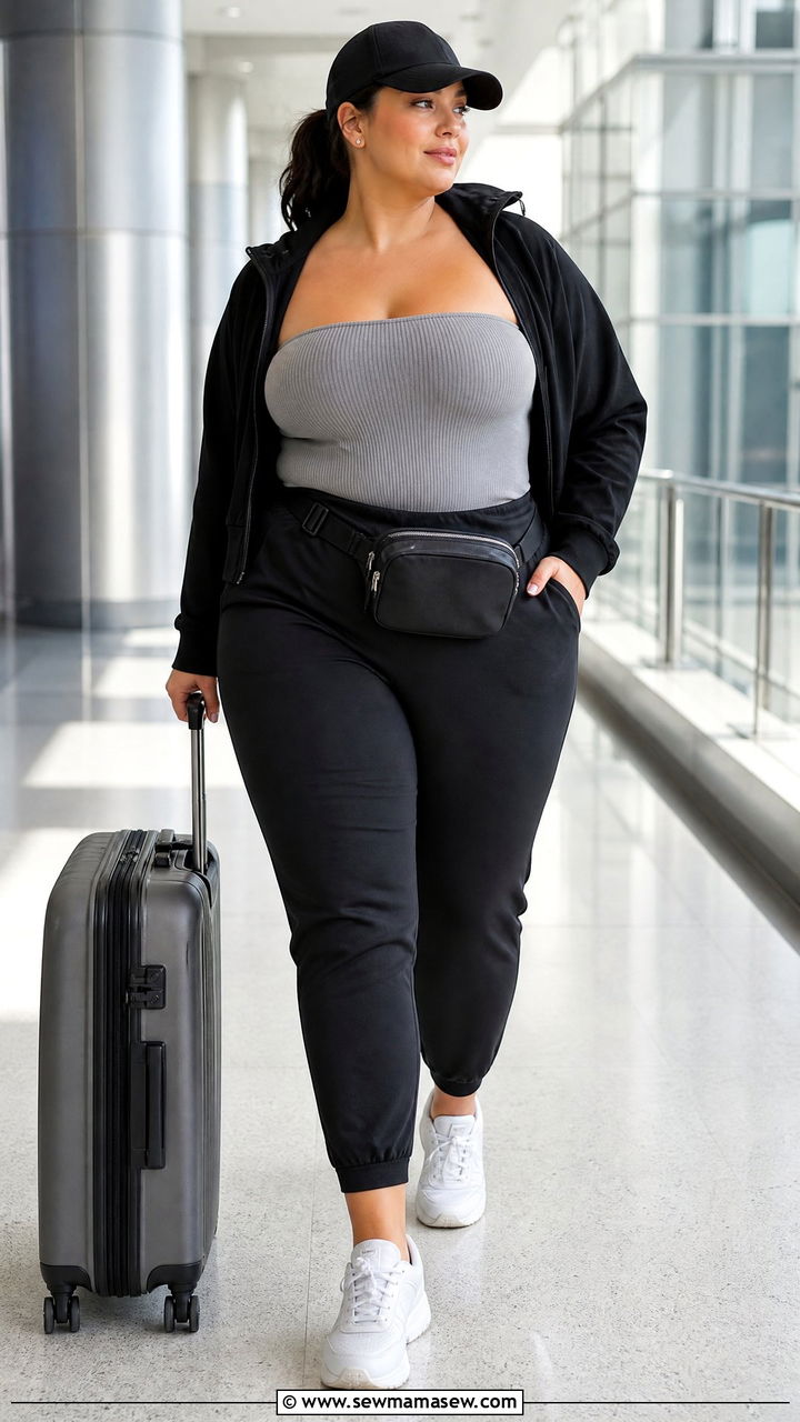 Plus Size Tube Top With Joggers - 20 plus size tube top outfit ideas
