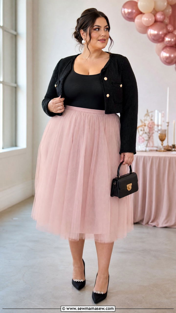 Plus Size Tulle Skirt Party Outfit - 20 plus size party outfit ideas