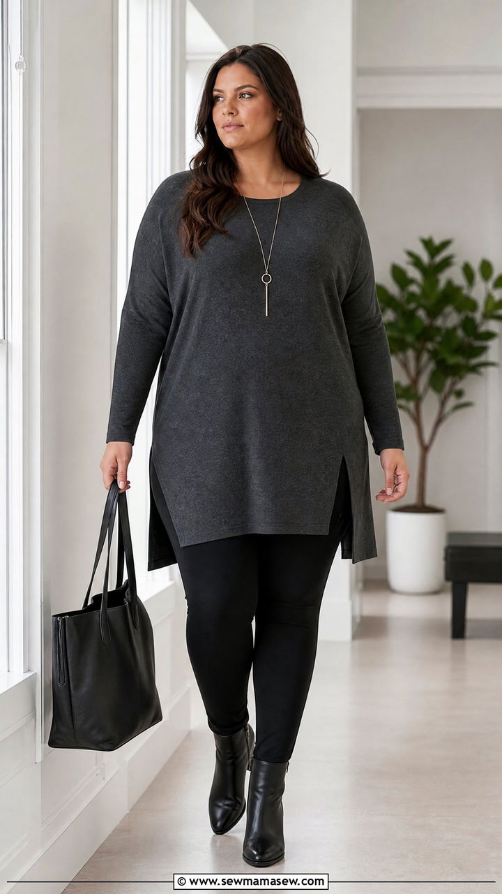 Plus Size Tunic And Leggings Outfit For Tall Women - 20 plus size outfits for tall women