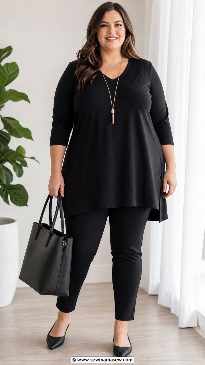 Plus Size Tunic And Slim Pants Outfit - 20 plus size outfits to look slimmer