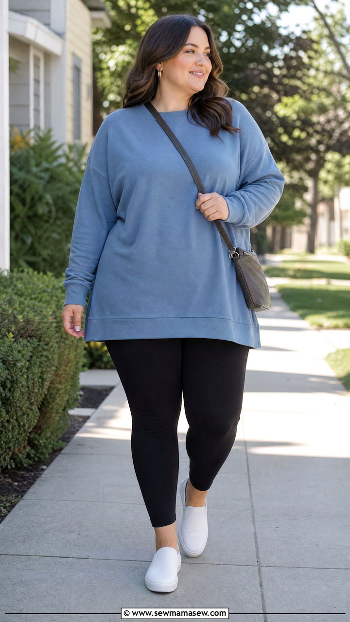 Plus Size Tunic Top And Leggings Outfit - 20 plus size lazy day outfit ideas