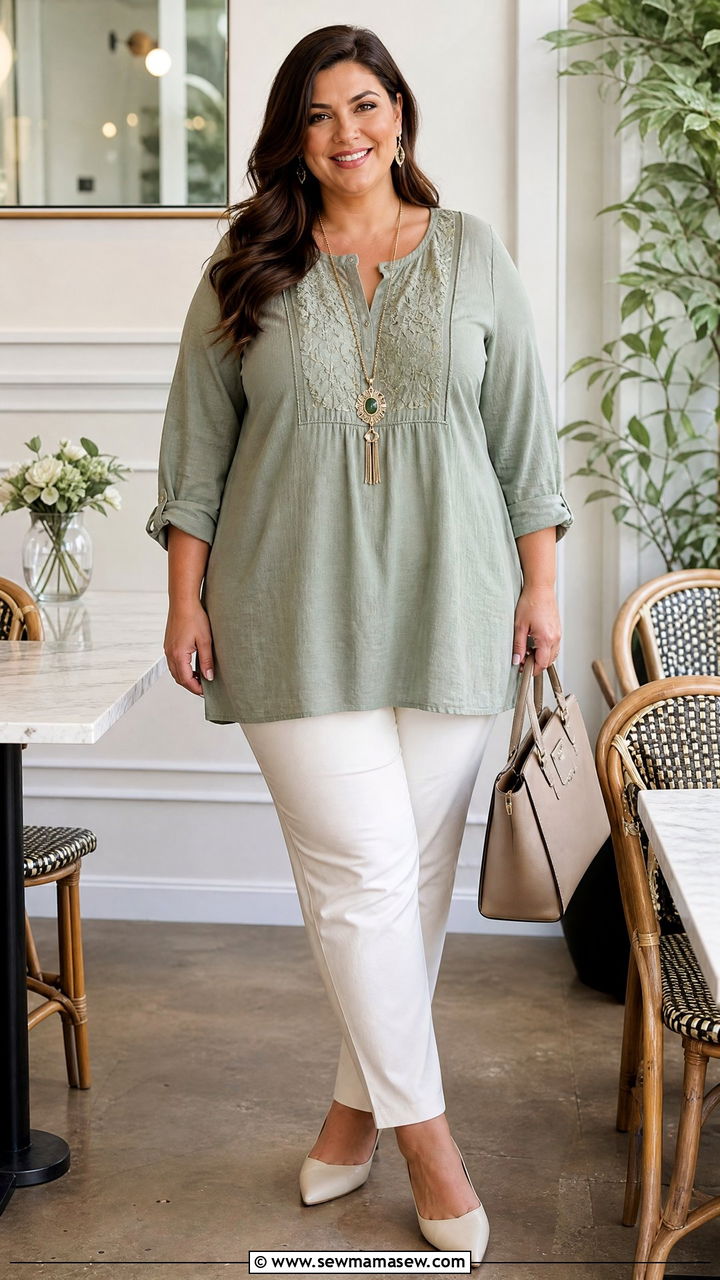 Plus Size Tunic Top Brunch Outfit - 20 plus size brunch top outfit ideas