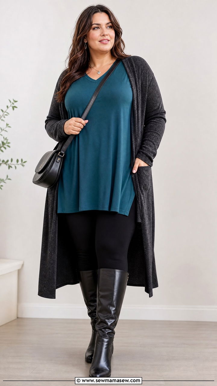 Plus Size Tunic Top With Leggings - 20 plus size tops for big bust outfit ideas