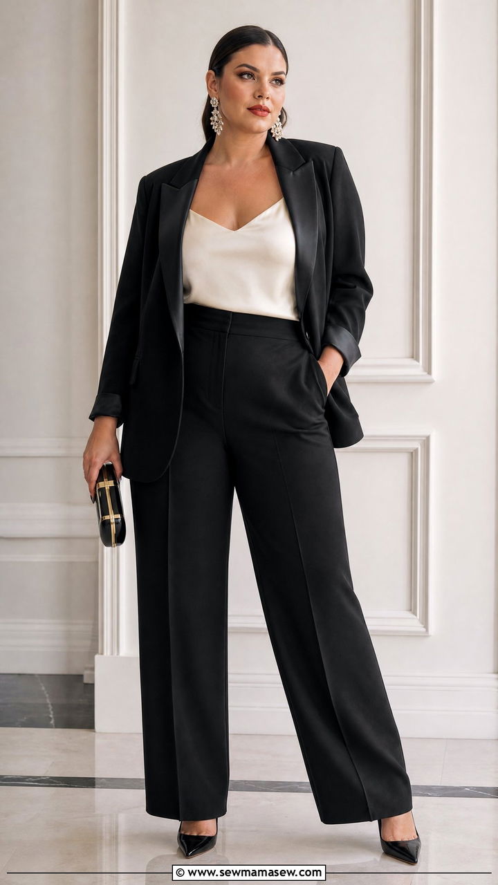 Plus Size Tuxedo Suit For Gala - 20 plus size gala outfit ideas