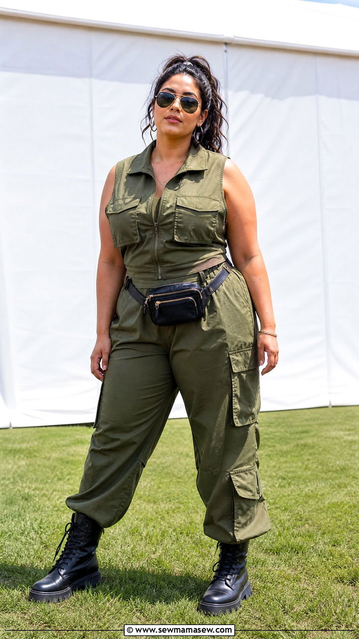 Plus Size Utility Festival Top Outfit - 20 plus size festival top outfit ideas