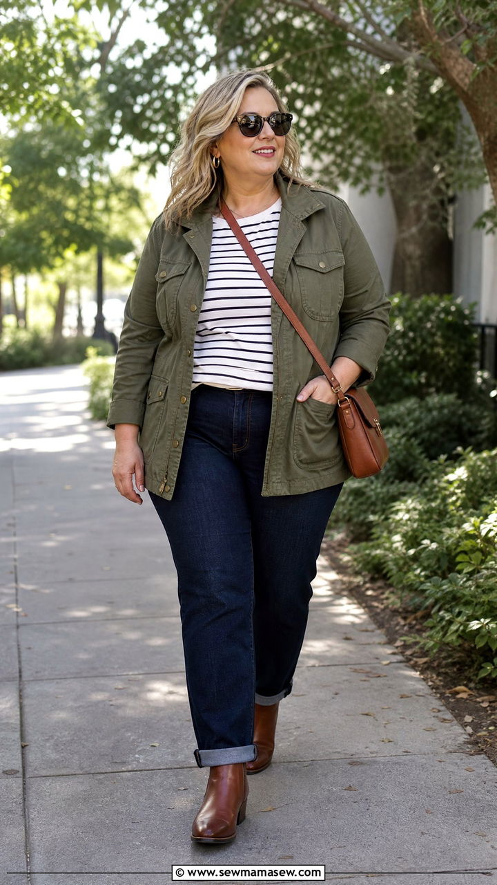 Plus Size Utility Jacket Outfit - 20 plus size outfits for mature women