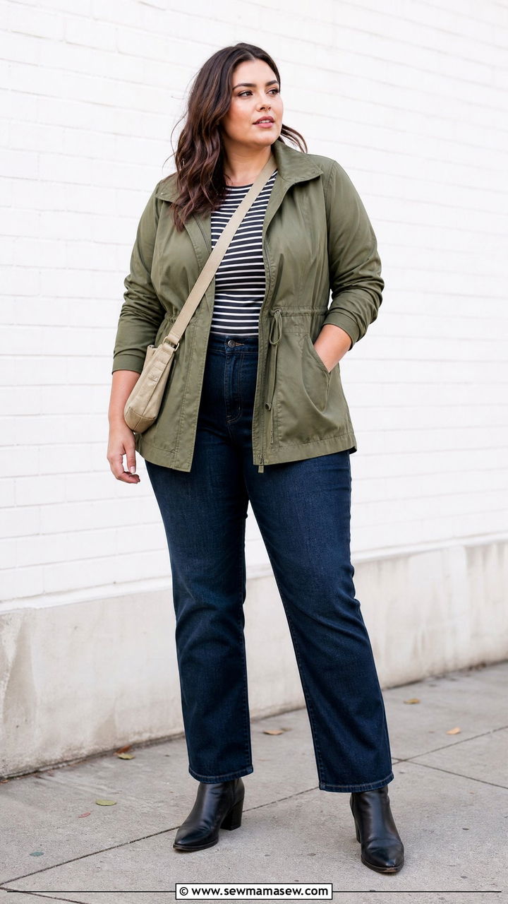 Plus Size Utility Jacket Outfit For Tall Women - 20 plus size outfits for tall women