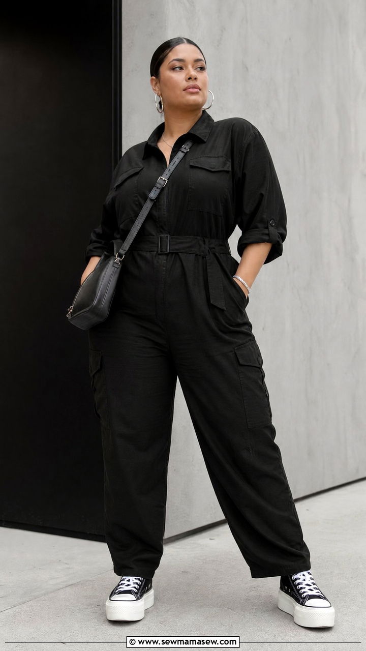 Plus Size Utility Jumpsuit Outfit - 20 plus size edgy outfit ideas