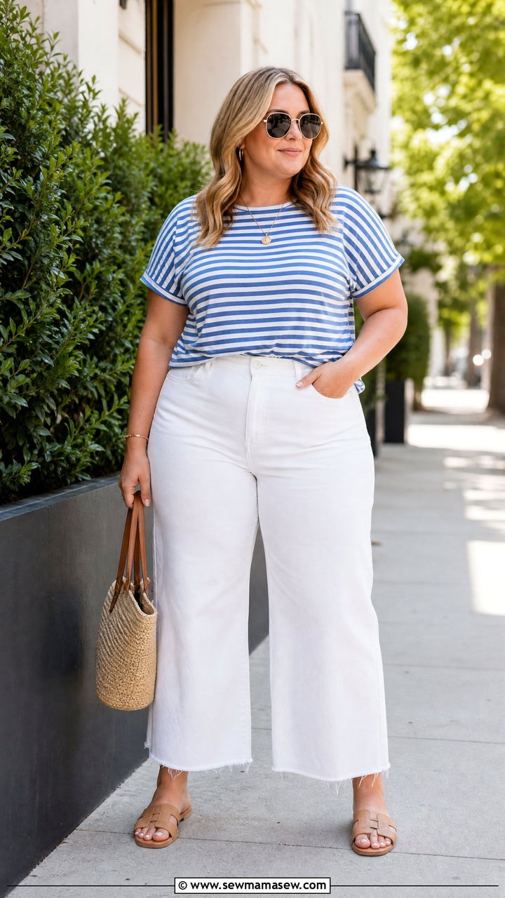 Plus Size White Jeans Summer Outfit - 20 plus size casual summer outfit ideas