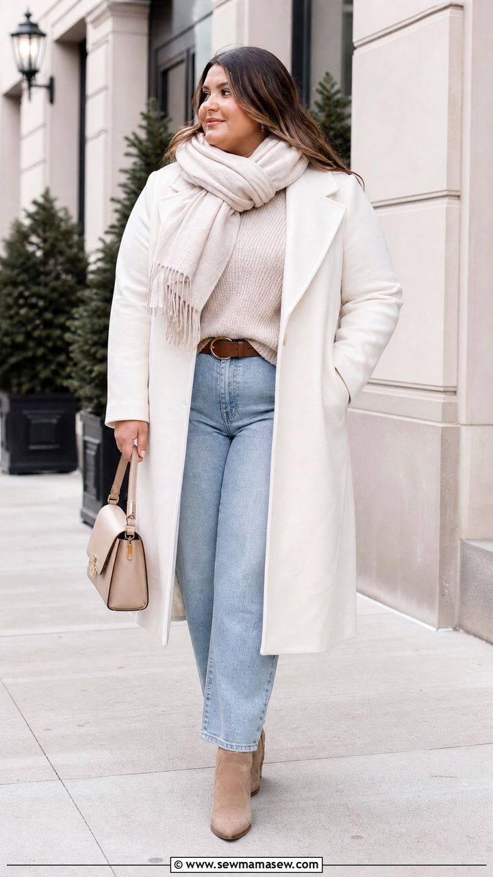 Plus Size White Wool Coat Outfit - 20 plus size wool coat outfit ideas