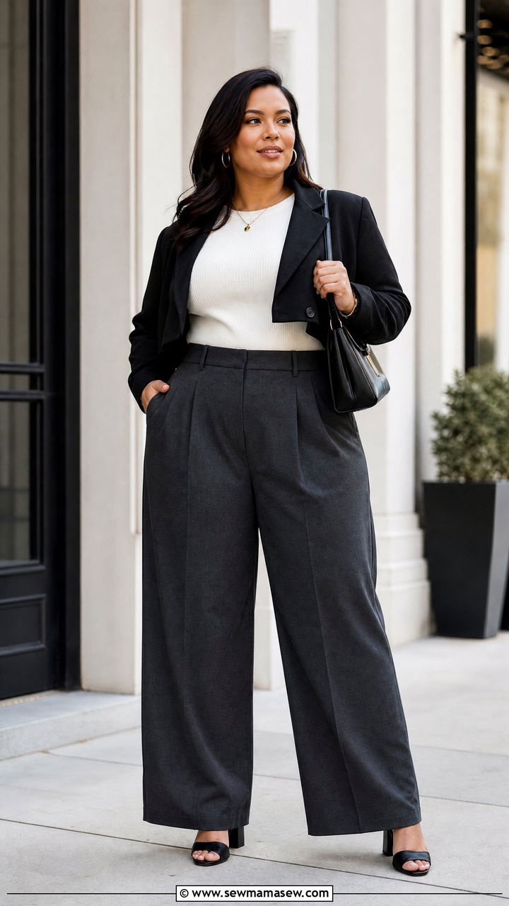 Plus Size Wide Leg Dress Pants Outfit - 20 plus size dress pants outfit ideas