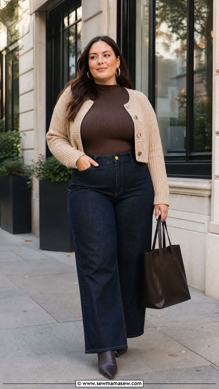 Plus Size Wide Leg Jeans Outfit - 20 plus size fall outfit ideas 2026