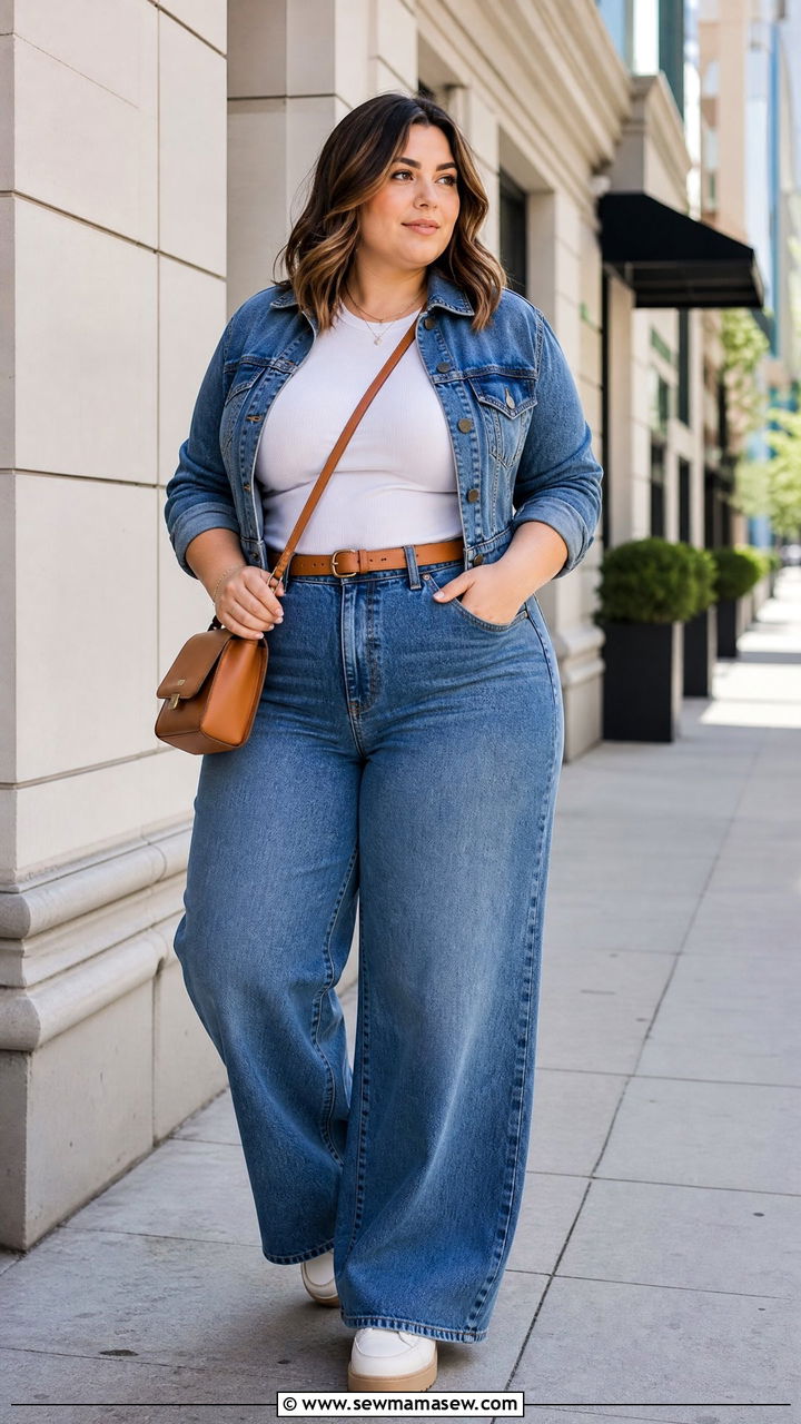 Plus Size Wide Leg Jeans Outfit - 20 plus size midsize outfit ideas