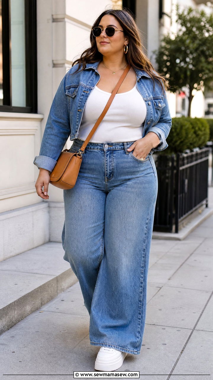 Plus Size Wide Leg Jeans Outfit - 20 plus size outfit inspo