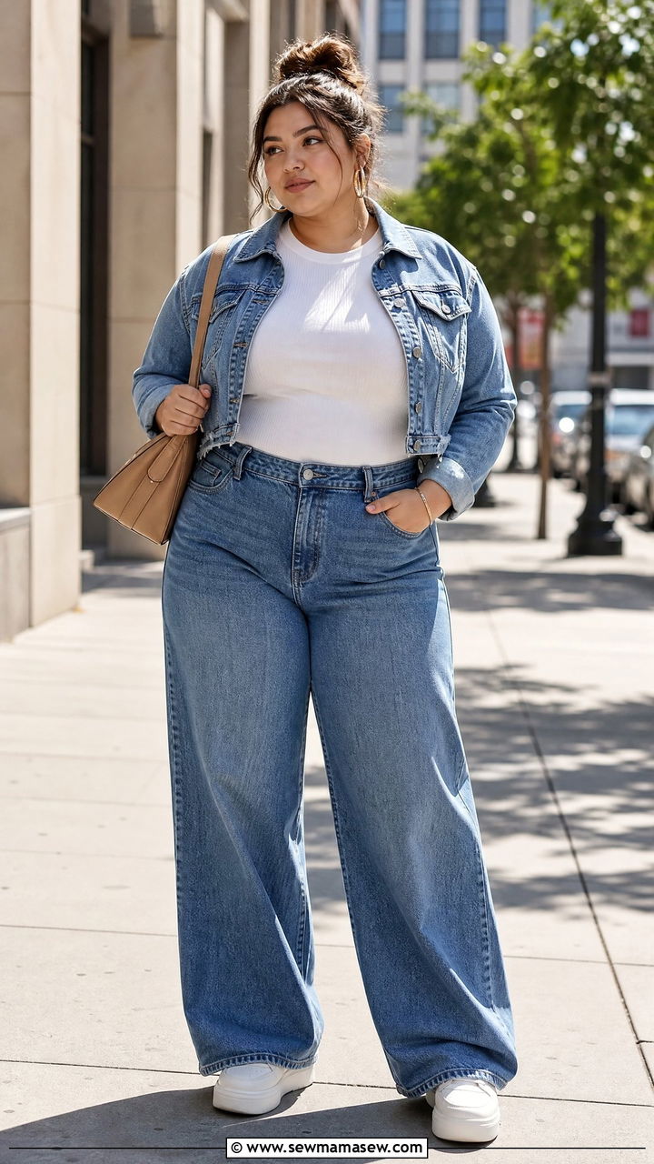 Plus Size Wide Leg Jeans Outfit - 20 plus size outfits for curvy women