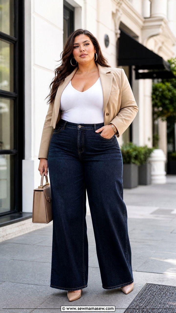 Plus Size Wide Leg Jeans With Heels - 20 plus size outfit ideas with heels