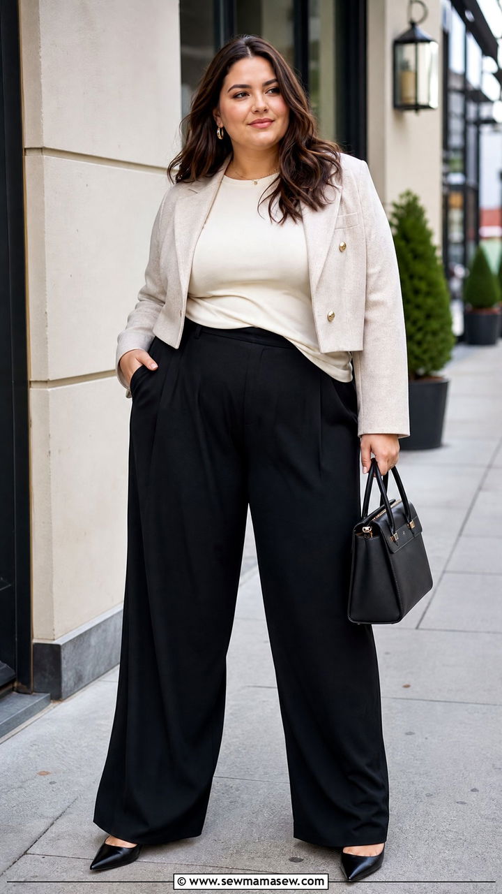 Plus Size Wide Leg Pants Outfit - 20 plus size outfits for big belly