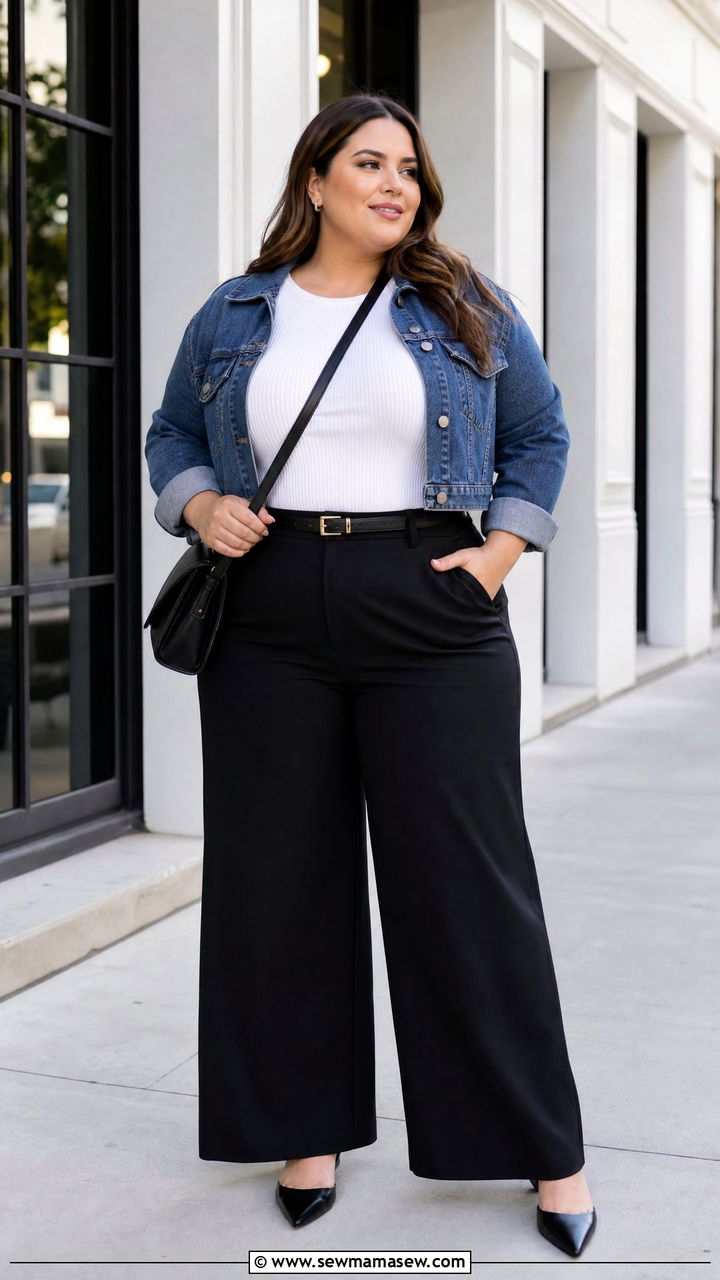 Plus Size Wide Leg Pants Outfit - 20 plus size outfits for thick thighs