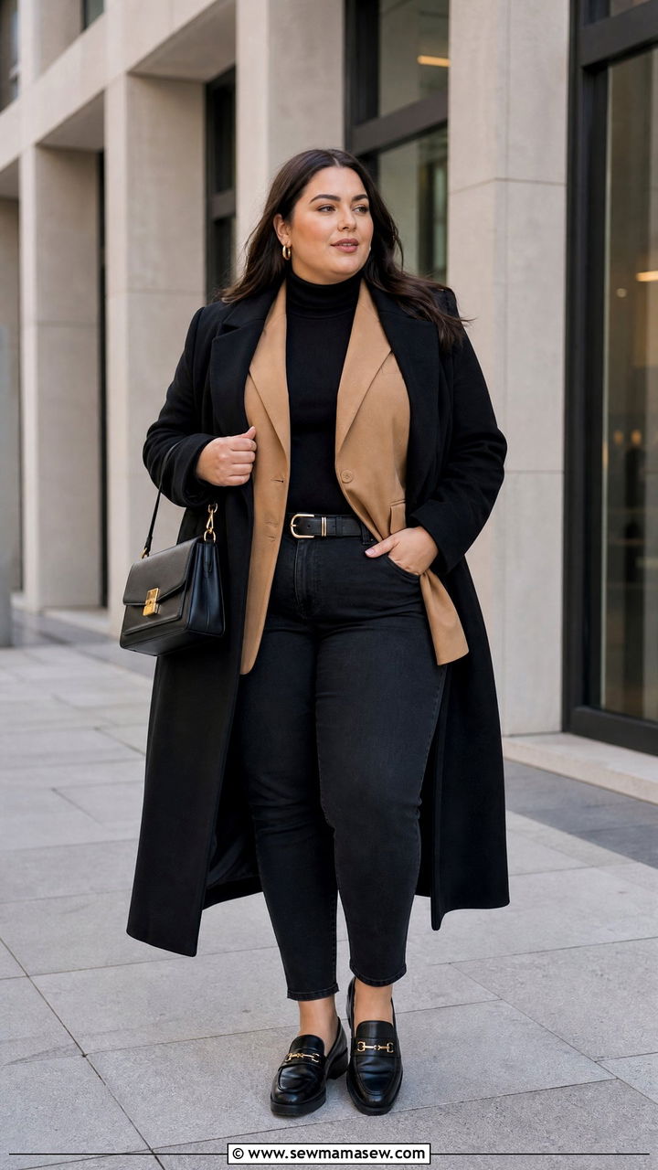 Plus Size Winter Blazer Outfit - 20 plus size winter outfits