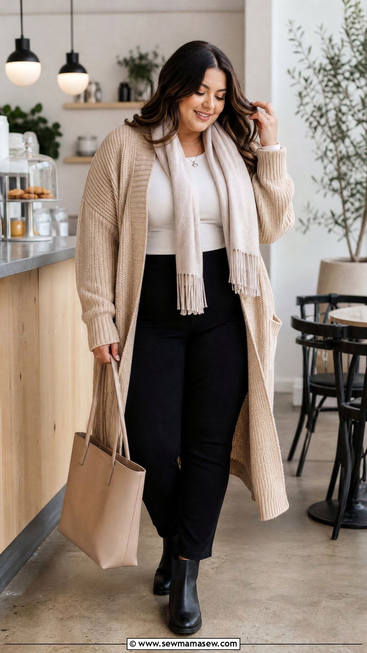 Plus Size Winter Cardigan Outfit - 20 plus size winter outfit ideas casual