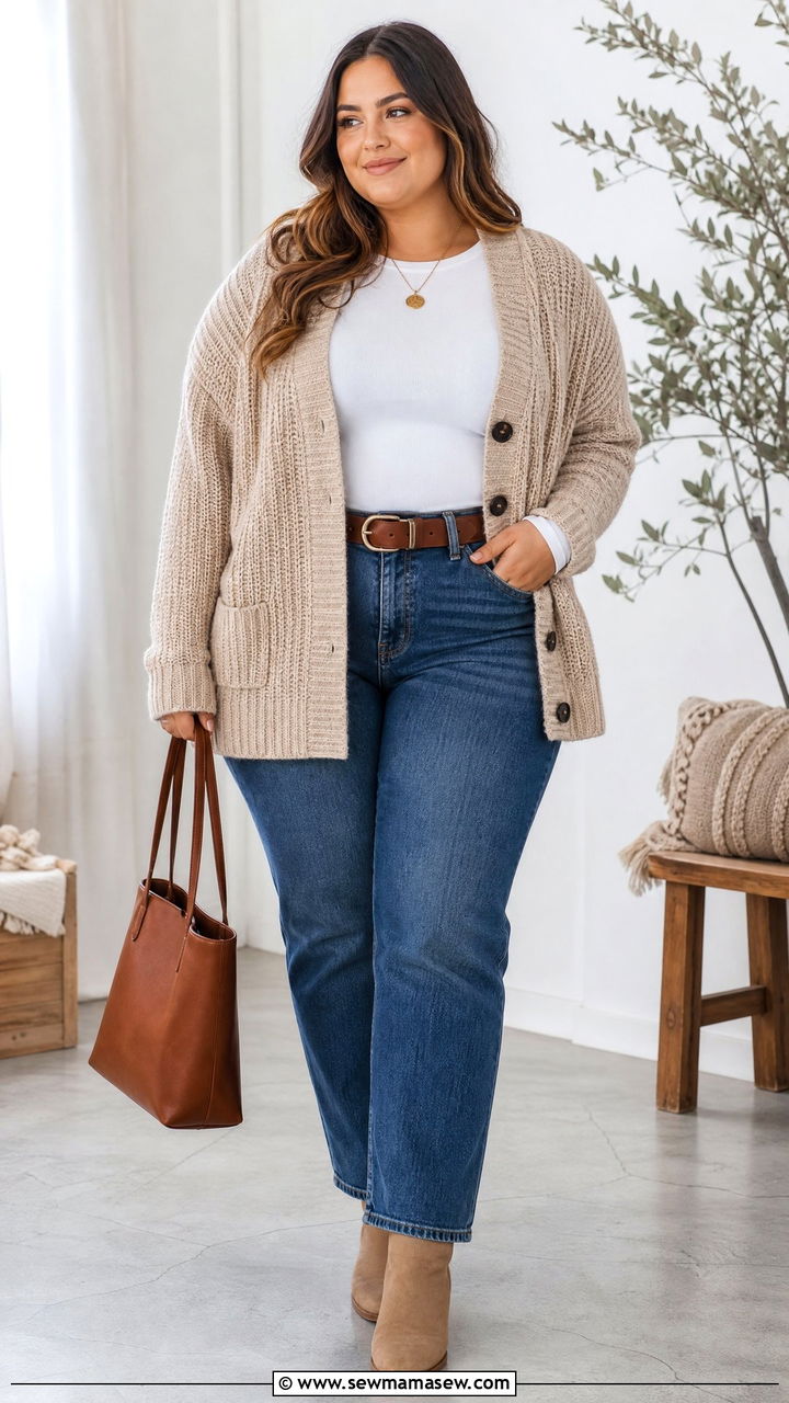Plus Size Winter Cardigan Outfit - 20 plus size winter outfits