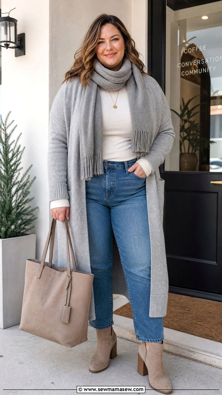 Plus Size Winter Cardigan Outfit - 20 plus size winter fashion outfit ideas
