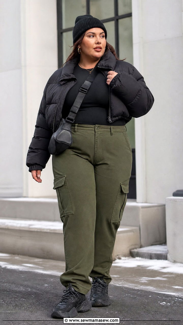 Plus Size Winter Cargo Pants Outfit - 20 plus size winter outfit ideas casual