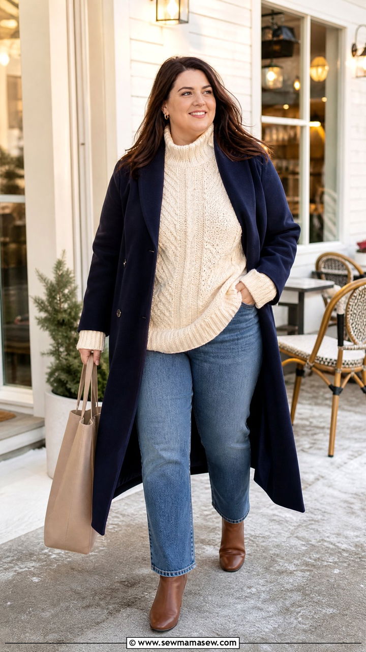 Plus Size Winter Chunky Sweater Outfit - 20 plus size winter outfit ideas 2026