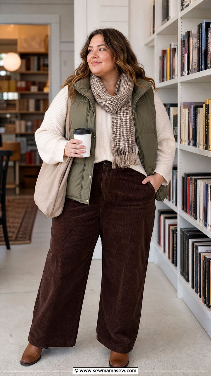 Plus Size Winter Corduroy Pants Outfit - 20 plus size winter outfit ideas casual