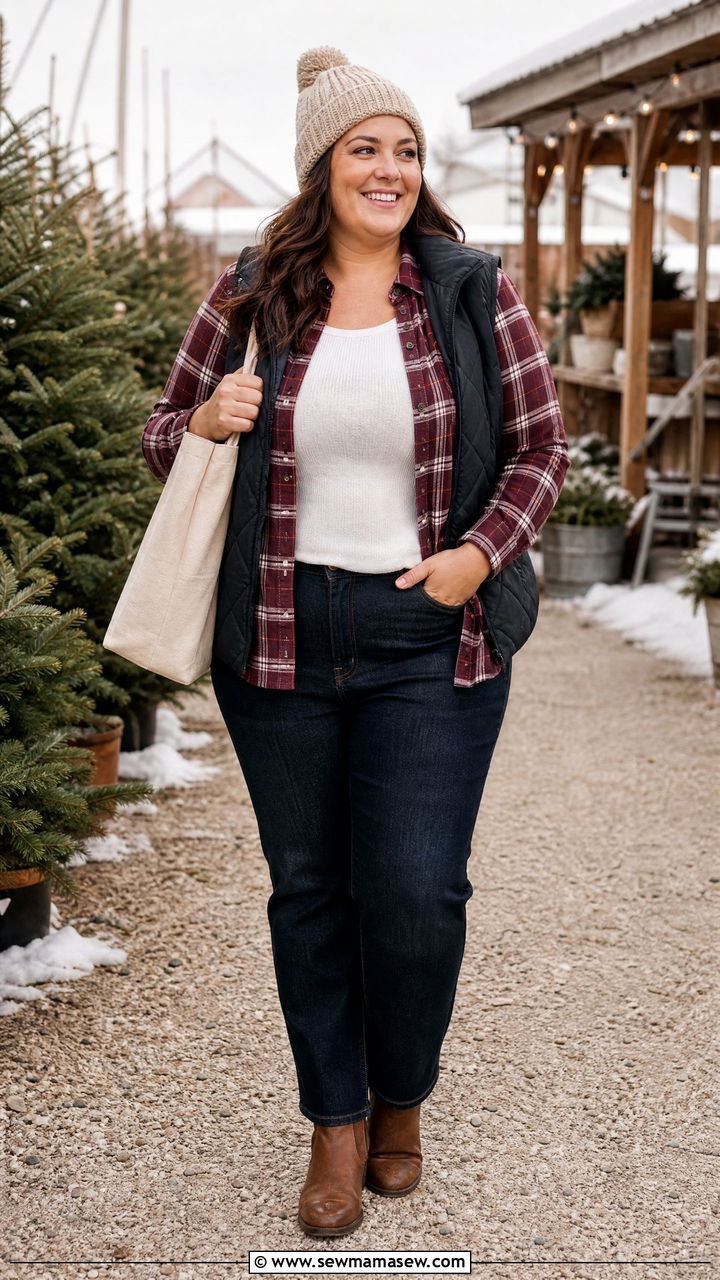 Plus Size Winter Flannel Outfit - 20 plus size winter outfit ideas casual
