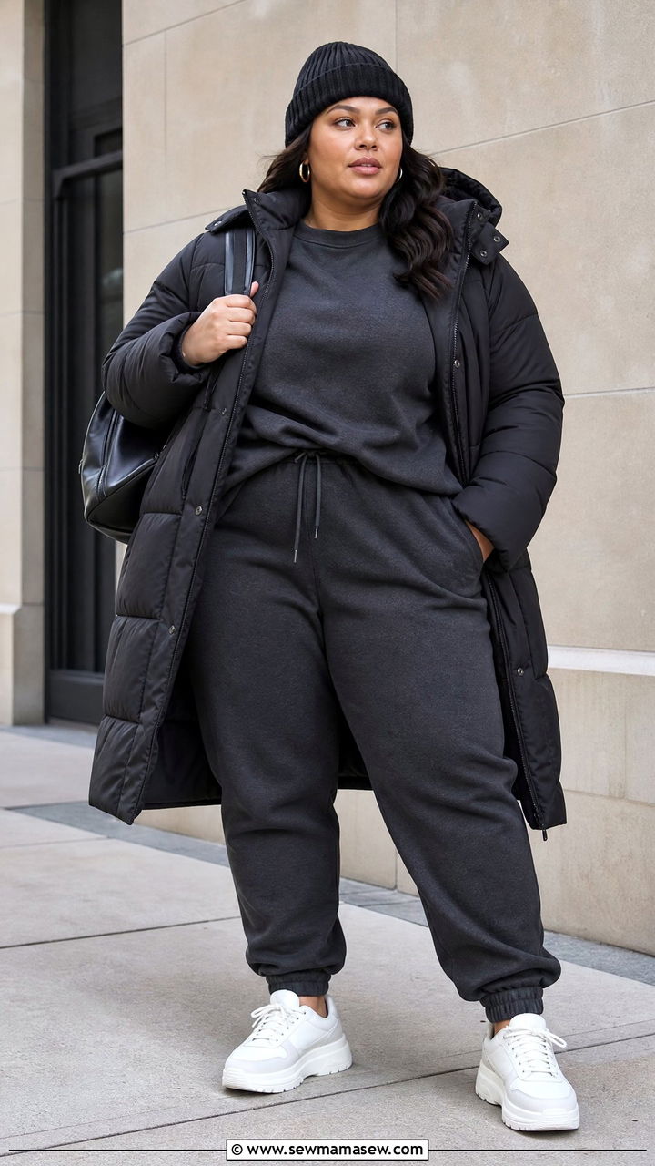Plus Size Winter Joggers Outfit - 20 plus size winter outfit ideas casual